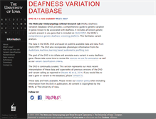 Tablet Screenshot of deafnessvariationdatabase.org